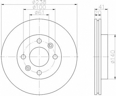 HELLA PAGID 8dd355101261 -  Тормозной диск